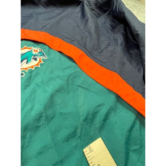 Vintage Miami Dolphins Jacket Mens Large NFL Pro Line Starter Teal Nylon Hooded - Picture 13 of 16